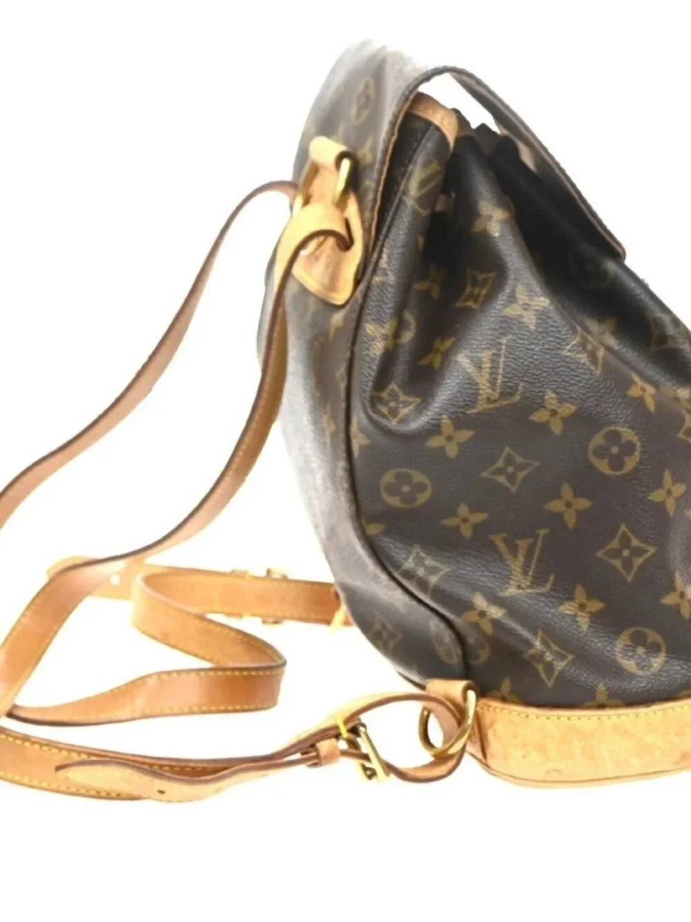 LOUIS VUITTON Montsouris MM Backpack Bag Monogram Leather Brown